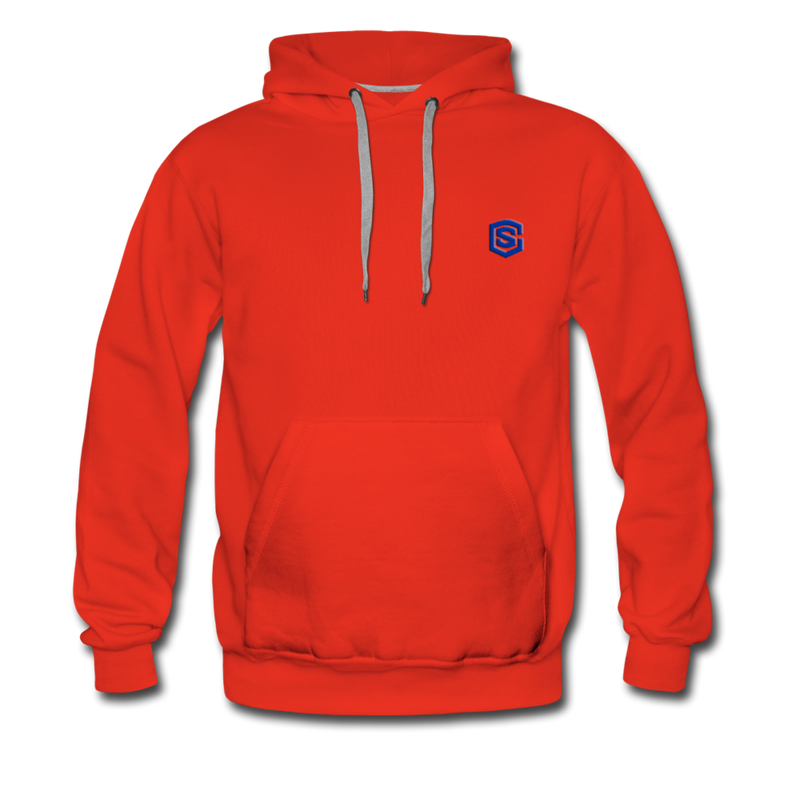 Men’s Premium Hoodie  WITH BLUE  LOGO - red