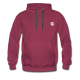 Men’s Premium Hoodie  WITH WHITE  LOGO - burgundy