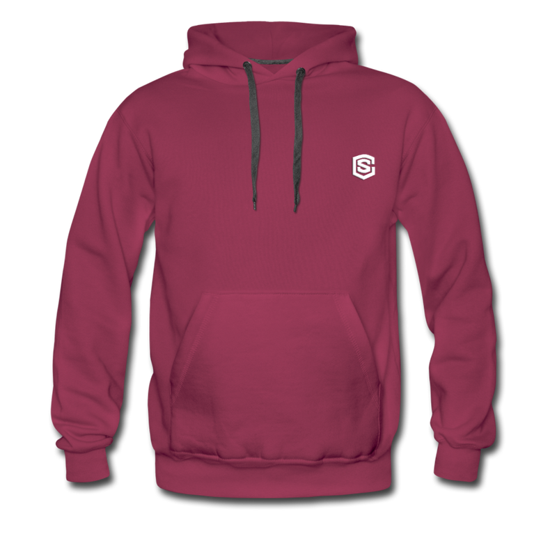 Men’s Premium Hoodie  WITH WHITE  LOGO - burgundy