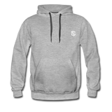 Men’s Premium Hoodie  WITH WHITE  LOGO - heather gray