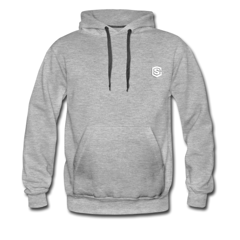 Men’s Premium Hoodie  WITH WHITE  LOGO - heather gray