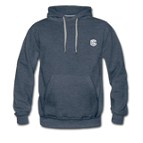 Men’s Premium Hoodie  WITH WHITE  LOGO - heather denim