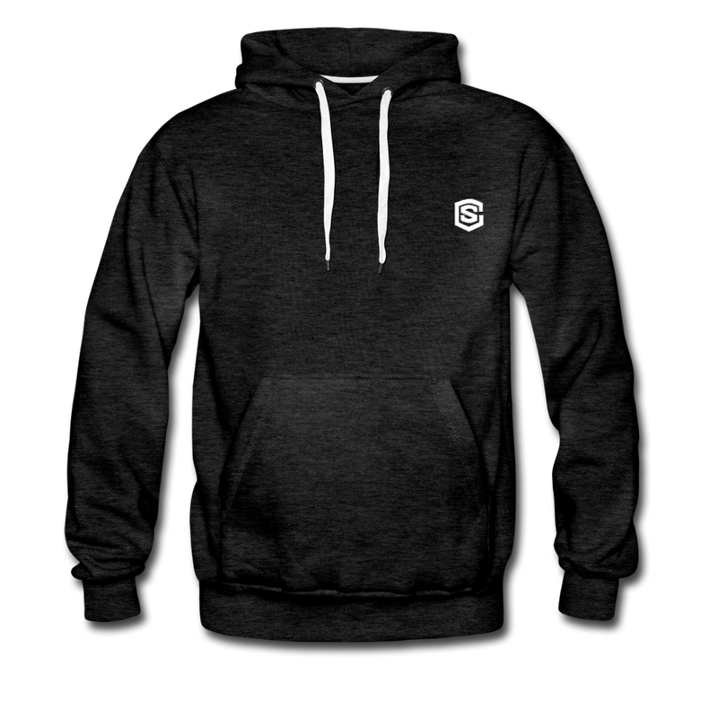 Men’s Premium Hoodie  WITH WHITE  LOGO - charcoal gray