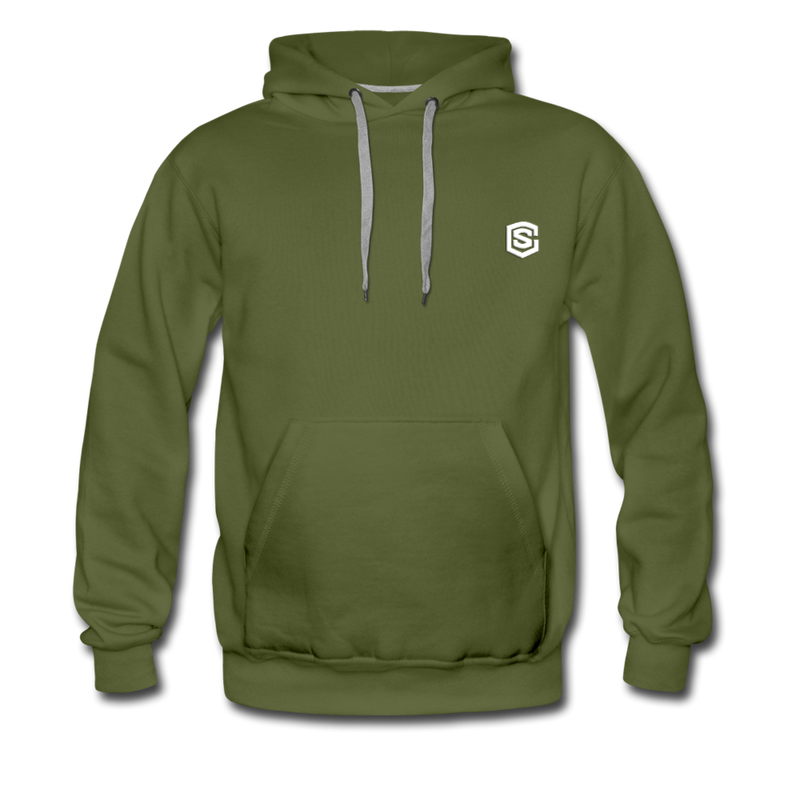 Men’s Premium Hoodie  WITH WHITE  LOGO - olive green