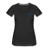 Women’s Premium T-Shirt  WITH BLUE  LOGO - black