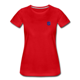 Women’s Premium T-Shirt  WITH BLUE  LOGO - red