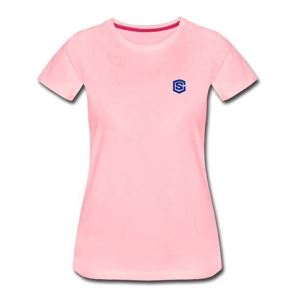 Women’s Premium T-Shirt  WITH BLUE  LOGO - pink