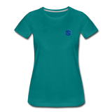 Women’s Premium T-Shirt  WITH BLUE  LOGO - teal