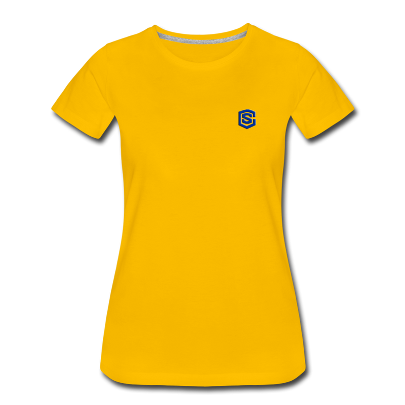 Women’s Premium T-Shirt  WITH BLUE  LOGO - sun yellow