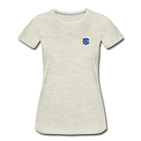 Women’s Premium T-Shirt  WITH BLUE  LOGO - heather oatmeal