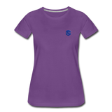 Women’s Premium T-Shirt  WITH BLUE  LOGO - purple