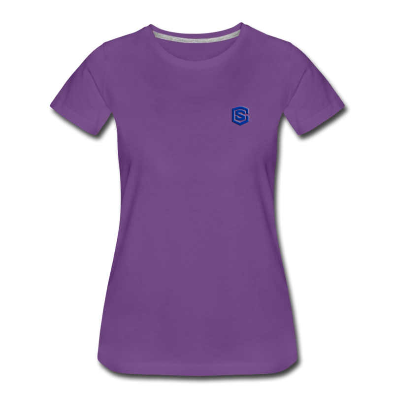 Women’s Premium T-Shirt  WITH BLUE  LOGO - purple