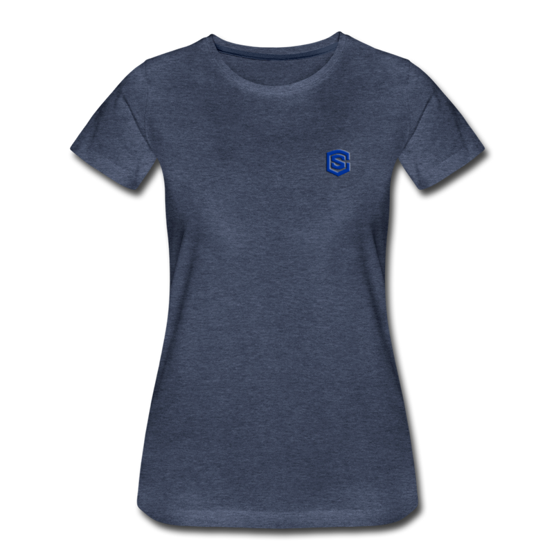 Women’s Premium T-Shirt  WITH BLUE  LOGO - heather blue