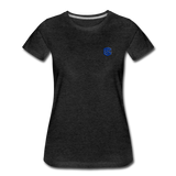 Women’s Premium T-Shirt  WITH BLUE  LOGO - charcoal gray