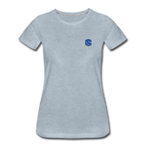 Women’s Premium T-Shirt  WITH BLUE  LOGO - heather ice blue