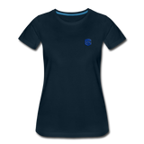 Women’s Premium T-Shirt  WITH BLUE  LOGO - deep navy