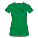 Women’s Premium T-Shirt  WITH BLUE  LOGO - kelly green