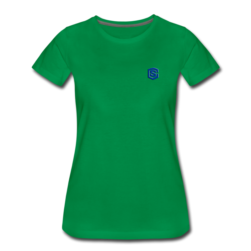 Women’s Premium T-Shirt  WITH BLUE  LOGO - kelly green