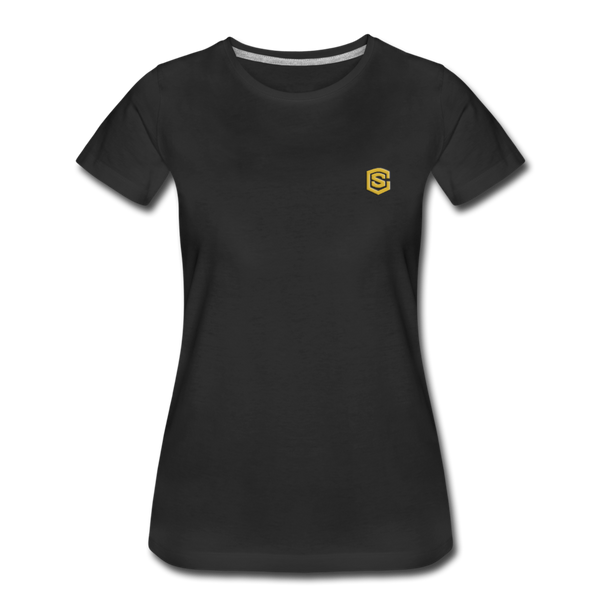 Women’s Premium T-Shirt  WITH GOLD  LOGO - black