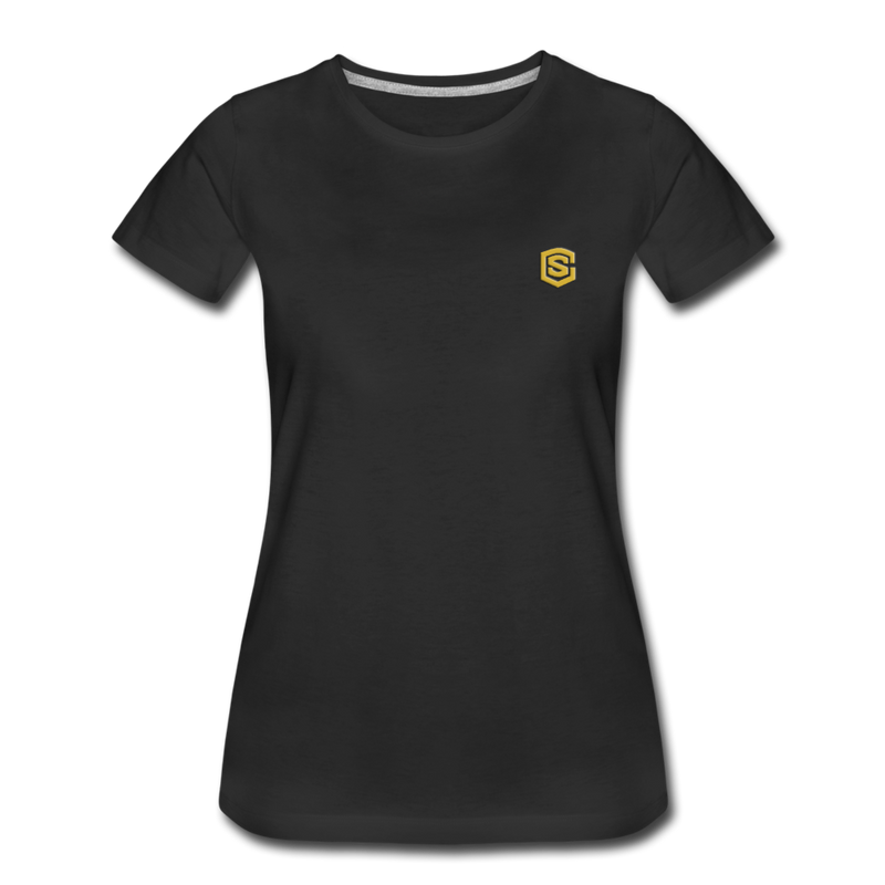 Women’s Premium T-Shirt  WITH GOLD  LOGO - black