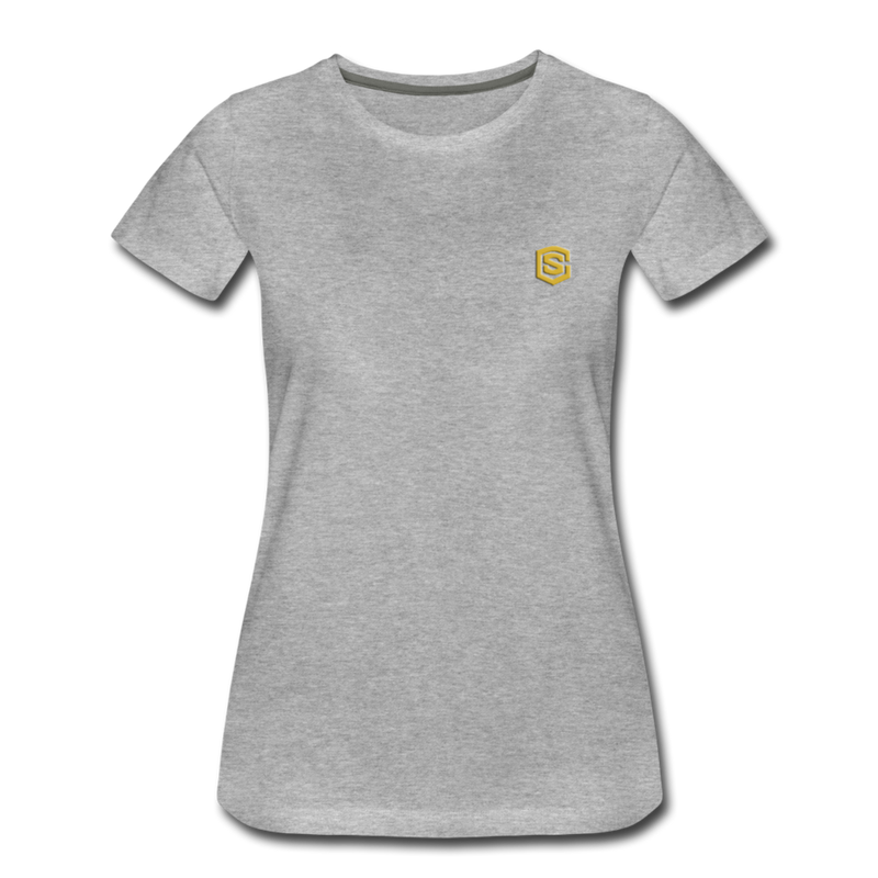 Women’s Premium T-Shirt  WITH GOLD  LOGO - heather gray