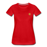 Women’s Premium T-Shirt  WITH GOLD  LOGO - red