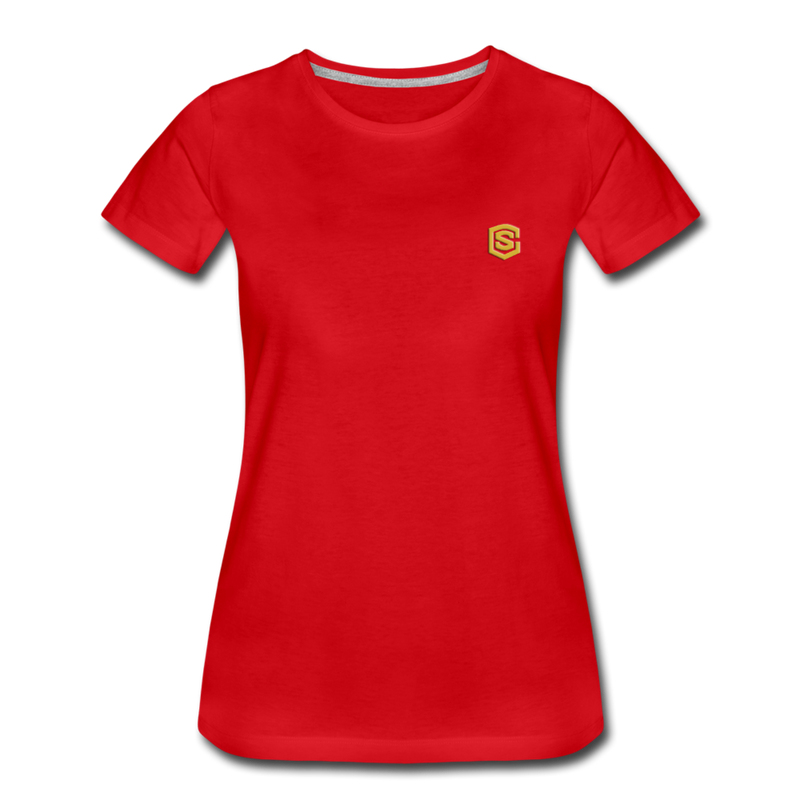 Women’s Premium T-Shirt  WITH GOLD  LOGO - red