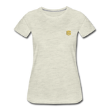 Women’s Premium T-Shirt  WITH GOLD  LOGO - heather oatmeal