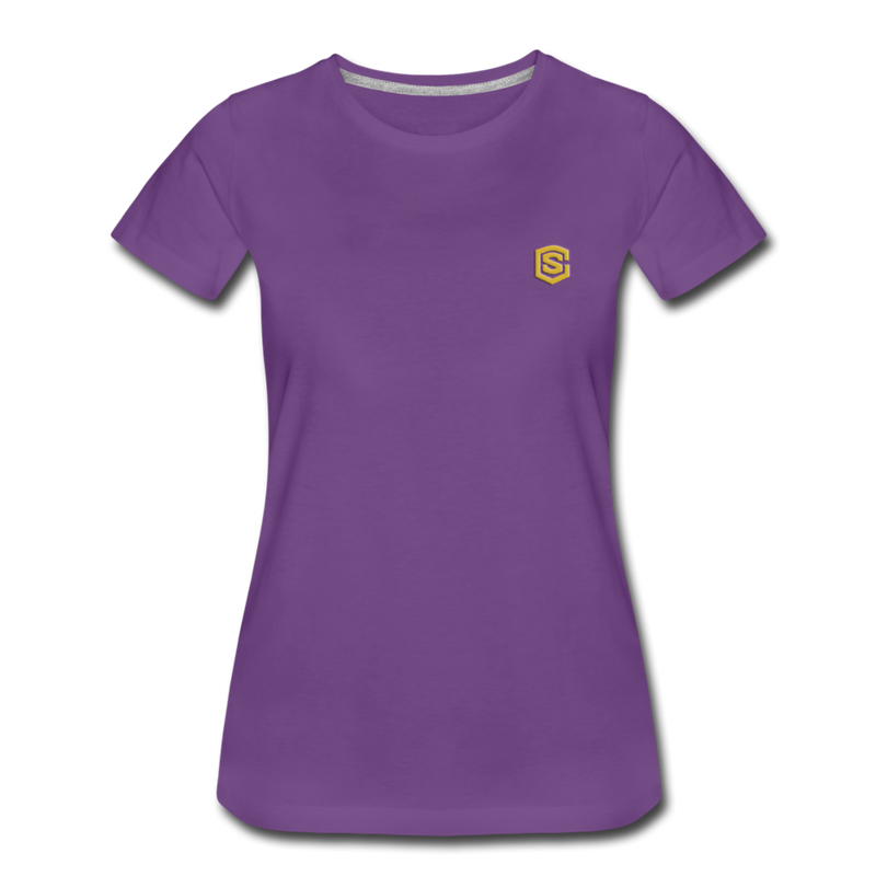 Women’s Premium T-Shirt  WITH GOLD  LOGO - purple