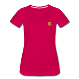 Women’s Premium T-Shirt  WITH GOLD  LOGO - dark pink