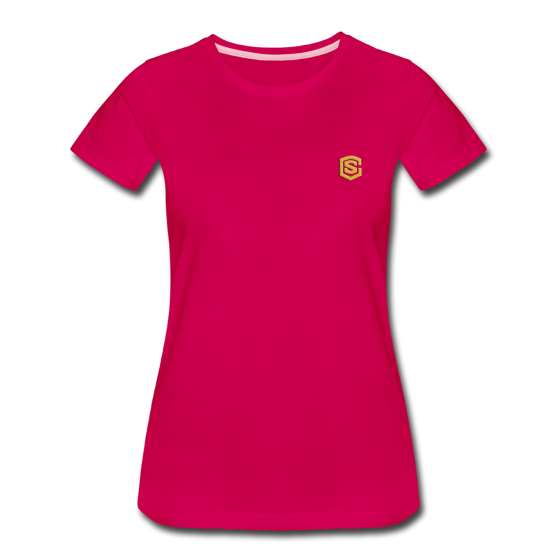 Women’s Premium T-Shirt  WITH GOLD  LOGO - dark pink