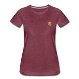 Women’s Premium T-Shirt  WITH GOLD  LOGO - heather burgundy