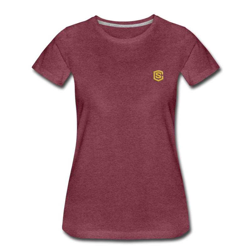 Women’s Premium T-Shirt  WITH GOLD  LOGO - heather burgundy