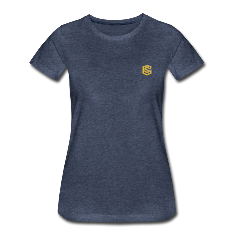 Women’s Premium T-Shirt  WITH GOLD  LOGO - heather blue