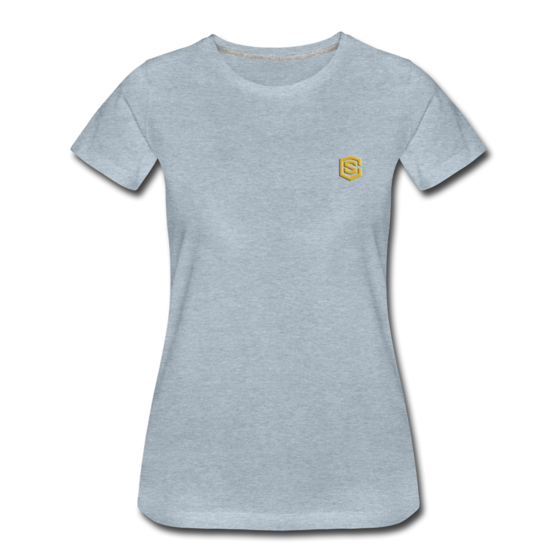 Women’s Premium T-Shirt  WITH GOLD  LOGO - heather ice blue