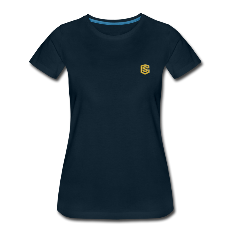 Women’s Premium T-Shirt  WITH GOLD  LOGO - deep navy