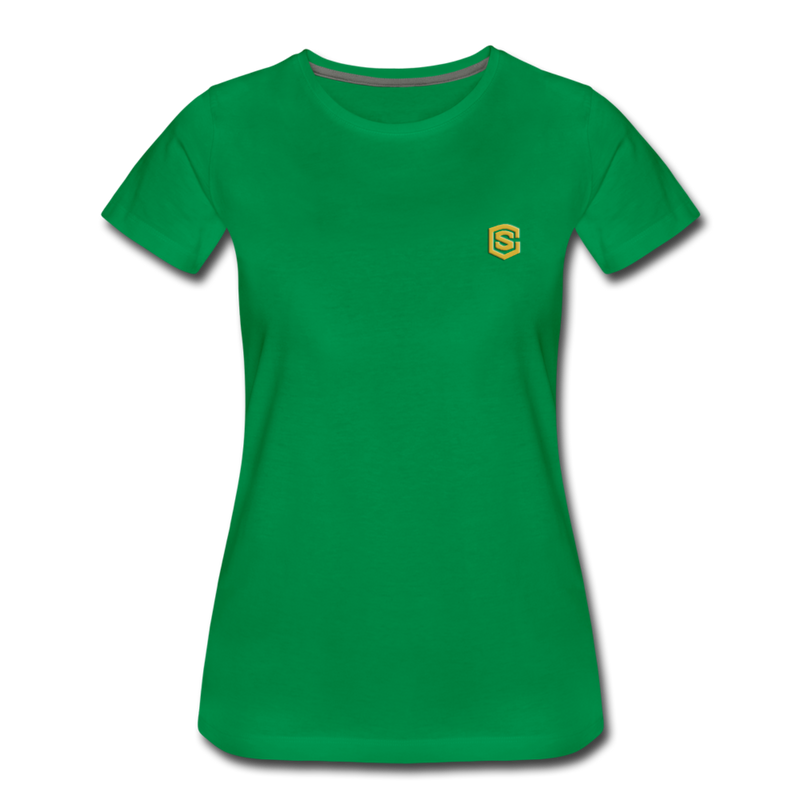 Women’s Premium T-Shirt  WITH GOLD  LOGO - kelly green