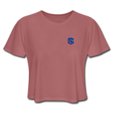 Women's Cropped T-Shirt  WITH BLUE  LOGO - mauve