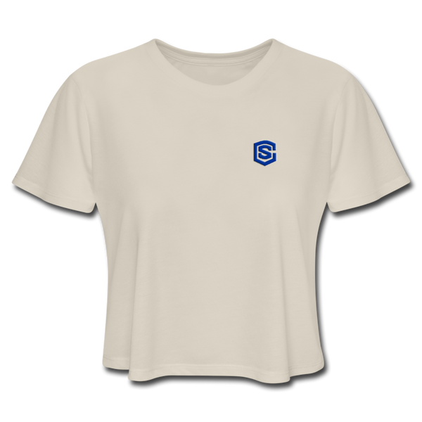 Women's Cropped T-Shirt  WITH BLUE  LOGO - dust