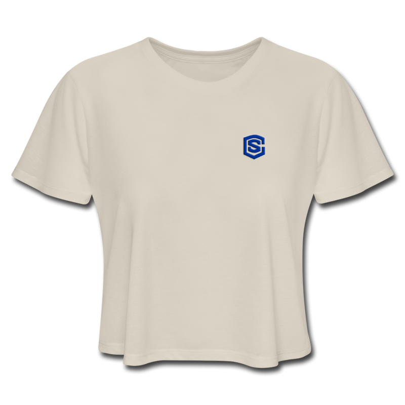 Women's Cropped T-Shirt  WITH BLUE  LOGO - dust