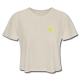 Women's Cropped T-Shirt  WITH YELLOW  LOGO - dust