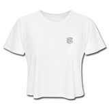 Women's Cropped T-Shirt  WITH  SILIVER LOGO - white