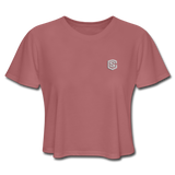 Women's Cropped T-Shirt  WITH  SILIVER LOGO - mauve