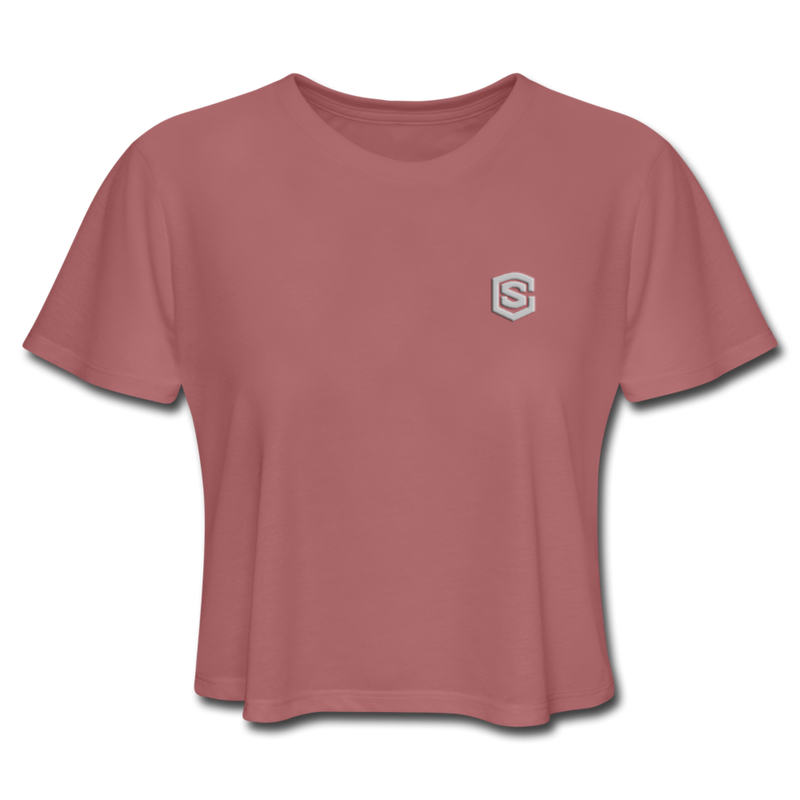 Women's Cropped T-Shirt  WITH  SILIVER LOGO - mauve