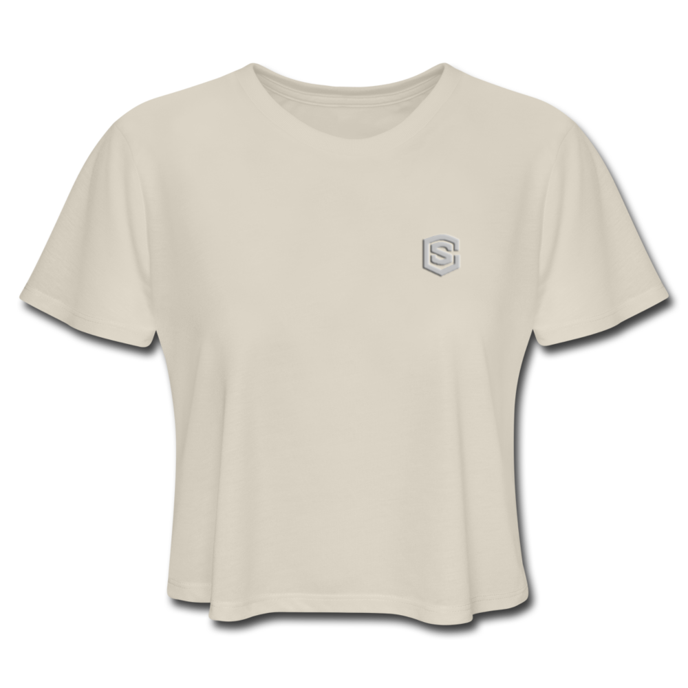 Women's Cropped T-Shirt  WITH  SILIVER LOGO - dust