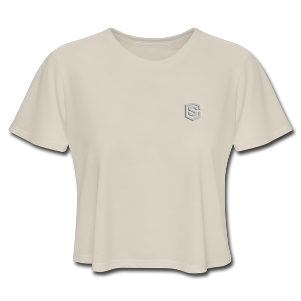 Women's Cropped T-Shirt  WITH  SILIVER LOGO - dust