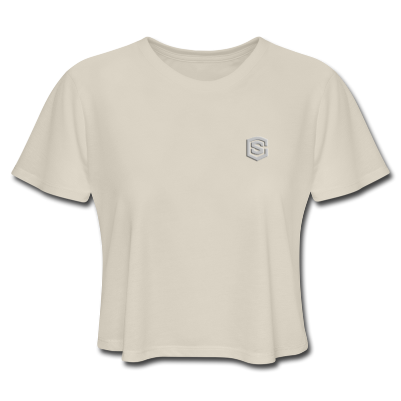 Women's Cropped T-Shirt  WITH  SILIVER LOGO - dust