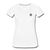 Women’s Premium T-Shirt  WITH BROWN  LOGO - white