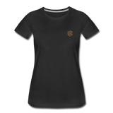 Women’s Premium T-Shirt  WITH BROWN  LOGO - black