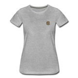 Women’s Premium T-Shirt  WITH BROWN  LOGO - heather gray